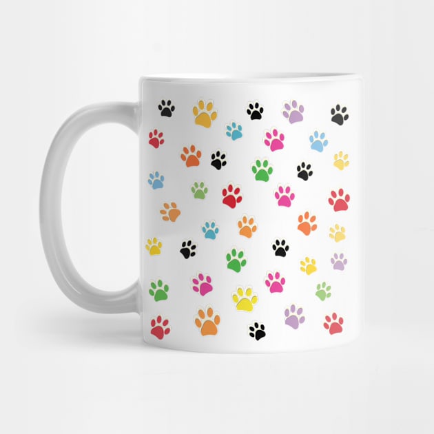 Colorful paw prints pattern by GULSENGUNEL